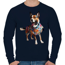 PRINTFASHION kutya - Férfi pulóver - Sötétkék férfi pulóver, kardigán