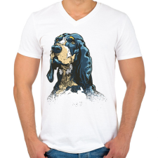 PRINTFASHION Kutya - Férfi V-nyakú póló - Fehér férfi póló