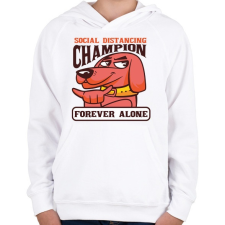 PRINTFASHION Kutya - forever alone - Gyerek kapucnis pulóver - Fehér gyerek pulóver, kardigán