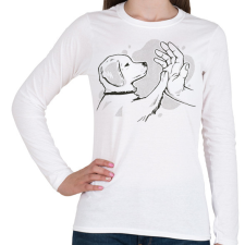 PRINTFASHION Kutya gazdi - Női hosszú ujjú póló - Fehér női póló