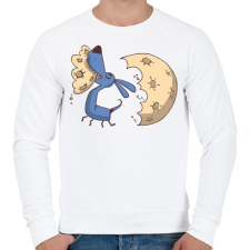 PRINTFASHION Kutya hold -sajt - Férfi pulóver - Fehér férfi pulóver, kardigán
