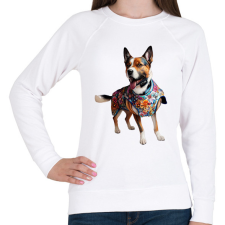 PRINTFASHION kutya - Női pulóver - Fehér női pulóver, kardigán