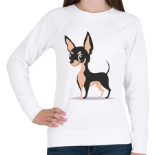 PRINTFASHION Kutya  - Női pulóver - Fehér női pulóver, kardigán