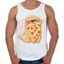 PRINTFASHION Kutya pizzával - Férfi atléta - Fehér atléta, trikó