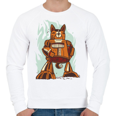 PRINTFASHION Kutya robot - Férfi pulóver - Fehér