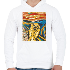 PRINTFASHION Kutya sikoly - Férfi kapucnis pulóver - Fehér