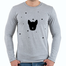 PRINTFASHION Kutya szívekkel - Férfi hosszú ujjú póló - Sport szürke