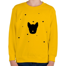 PRINTFASHION Kutya szívekkel - Gyerek pulóver - Sárga gyerek pulóver, kardigán