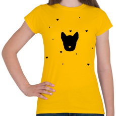 PRINTFASHION Kutya szívekkel - Női póló - Sárga