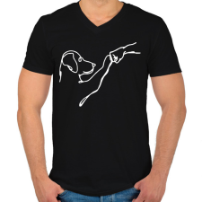 PRINTFASHION kutyabarát - Férfi V-nyakú póló - Fekete férfi póló