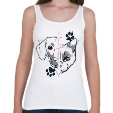 PRINTFASHION Kutyák és macskák  - Női atléta - Fehér női trikó