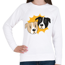 PRINTFASHION Kutyák - Női pulóver - Fehér női pulóver, kardigán