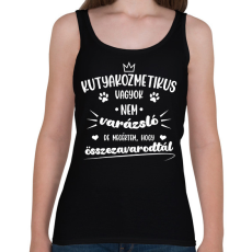 PRINTFASHION Kutyakozmetikus vagyok (fehér) - Női atléta - Fekete