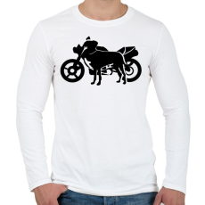 PRINTFASHION kutyamotor - Férfi hosszú ujjú póló - Fehér