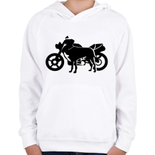 PRINTFASHION kutyamotor - Gyerek kapucnis pulóver - Fehér gyerek pulóver, kardigán