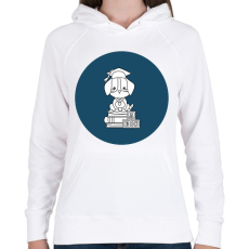 PRINTFASHION Kutyás diplomás minta - Női kapucnis pulóver - Fehér