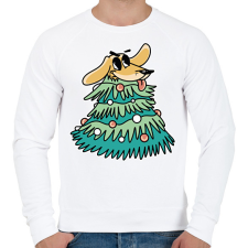 PRINTFASHION Kutyás karácsony - Férfi pulóver - Fehér férfi pulóver, kardigán