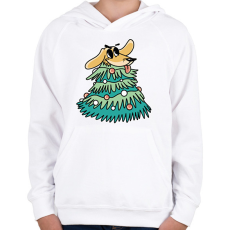 PRINTFASHION Kutyás karácsony - Gyerek kapucnis pulóver - Fehér