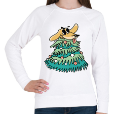 PRINTFASHION Kutyás karácsony - Női pulóver - Fehér női pulóver, kardigán