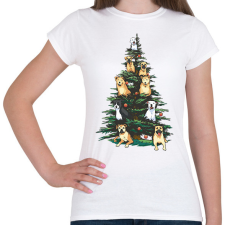 PRINTFASHION Kutyás karácsonyfa - Női póló - Fehér női póló