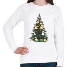 PRINTFASHION Kutyás karácsonyfa - Női pulóver - Fehér
