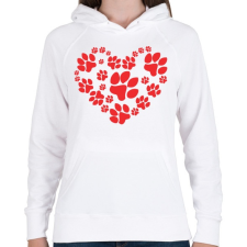 PRINTFASHION Kutyás mancsok - Női kapucnis pulóver - Fehér női pulóver, kardigán