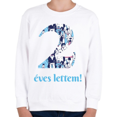 PRINTFASHION Kutyás minta - Számmal - Gyerek pulóver - Fehér
