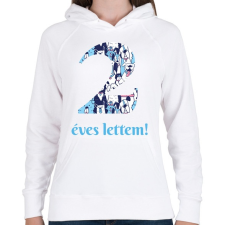 PRINTFASHION Kutyás minta - Számmal - Női kapucnis pulóver - Fehér női pulóver, kardigán