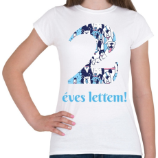 PRINTFASHION Kutyás minta - Számmal - Női póló - Fehér