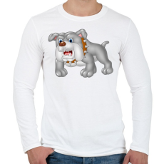 PRINTFASHION Kutyás póló - Férfi hosszú ujjú póló - Fehér