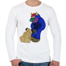 PRINTFASHION Kutyus az ördöggel  - Férfi hosszú ujjú póló - Fehér férfi póló