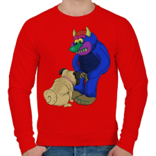 PRINTFASHION Kutyus az ördöggel  - Férfi pulóver - Piros férfi pulóver, kardigán