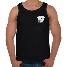 PRINTFASHION Kutyus zsebben páros minta - Férfi atléta - Fekete