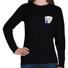 PRINTFASHION Kutyus zsebben páros minta - Női pulóver - Fekete női pulóver, kardigán