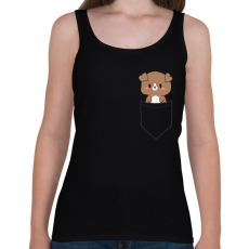 PRINTFASHION Kutyus zsebben páros minta - pizza - Női atléta - Fekete