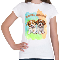 PRINTFASHION kutyusok párban - Női póló - Fehér