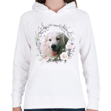 PRINTFASHION kuvasz kutyus - női - Női kapucnis pulóver - Fehér