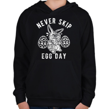 PRINTFASHION (L)egg day - Gyerek kapucnis pulóver - Fekete gyerek pulóver, kardigán