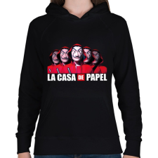 PRINTFASHION la casa de papel  - A nagy pénzrablás 10 - Női kapucnis pulóver - Fekete női pulóver, kardigán