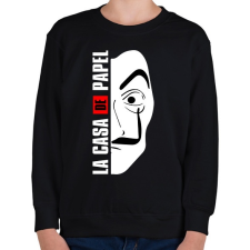 PRINTFASHION La Casa de Papel - A nagy pénzrablás - Money Heist - Gyerek pulóver - Fekete gyerek pulóver, kardigán