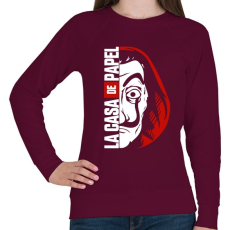PRINTFASHION LA CASA DE PAPEL - A nagy pénzrablás - Női pulóver - Bordó