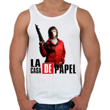 PRINTFASHION La casa de papel art - Férfi atléta - Fehér atléta, trikó