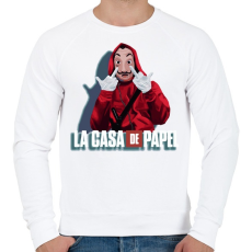 PRINTFASHION La casa de papel art  - Férfi pulóver - Fehér