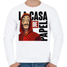PRINTFASHION La casa de papel art - Férfi pulóver - Fehér férfi pulóver, kardigán