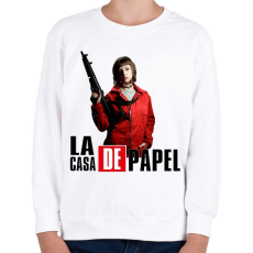 PRINTFASHION La casa de papel art - Gyerek pulóver - Fehér