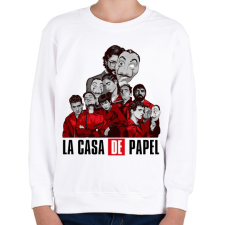PRINTFASHION La casa de papel art - Gyerek pulóver - Fehér gyerek pulóver, kardigán