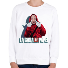 PRINTFASHION La casa de papel art  - Gyerek pulóver - Fehér