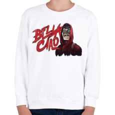 PRINTFASHION La casa de papel - Bella ciao art - Gyerek pulóver - Fehér