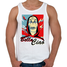 PRINTFASHION La casa de papel - Bella Ciao - Férfi atléta - Fehér atléta, trikó