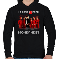 PRINTFASHION LA CASA DE PAPEL - Férfi kapucnis pulóver - Fekete férfi pulóver, kardigán